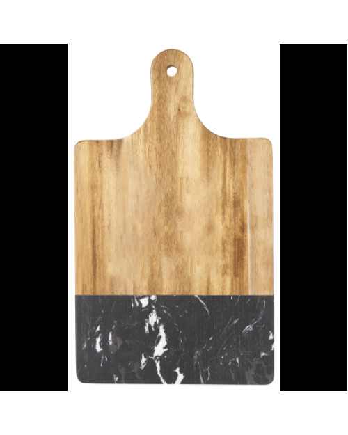 Planche à découper en marbre noir et bois
