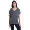 T-shirt Flowy pour femme à manches courtes et col en V en Triblend Fleck de Threadfast
