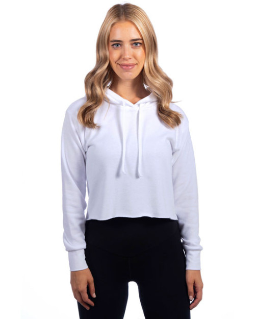 Sweat-shirt court à capuche pour femme
