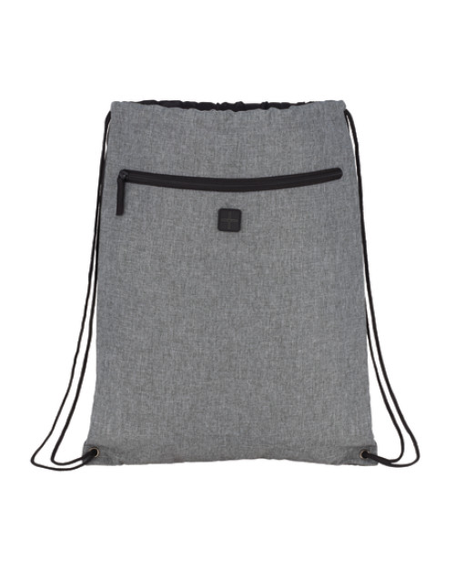 Sac de sport à cordon de serrage graphite avec port pour écouteurs