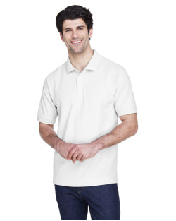 Polo pour homme de taille longue à manches courtes en piqué Pima de Devon & Jones