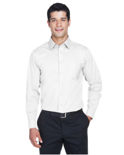 Chemise unie pour homme de taille longue en twill extensible Collection CrownMC de Devon & Jones