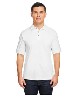 Polo pour homme en coton filé 12,67 oz/vg2 de Harriton à manches courtes